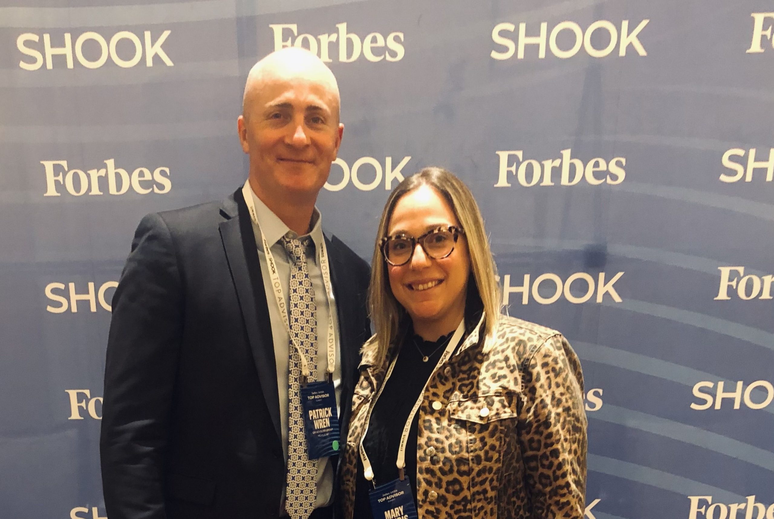 Patrick Wren and Mary Zembis at the 2021 Forbes/SHOOK Top Advisor Summit in Las Vegas
